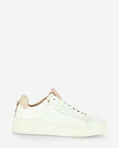 Sneaker smooth leather suede detail wit