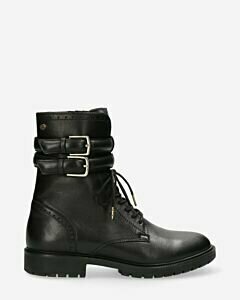 Lace up boot smooth leather black