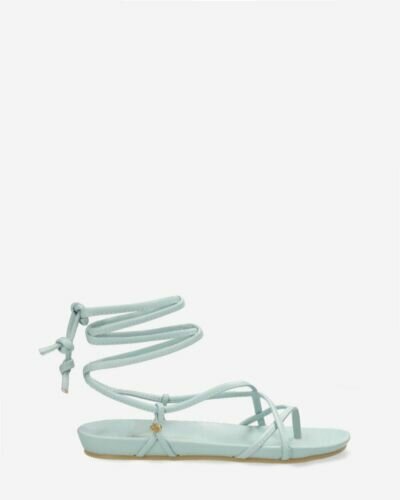 Sandal straps baby blue leather