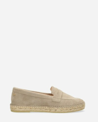 Espadrille suede chain light taupe