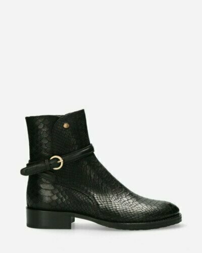 Ankle boot printed leather black