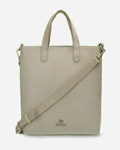 Light grey handbag structured leather