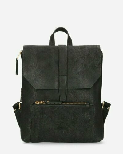 Backpack heavy structure leather black
